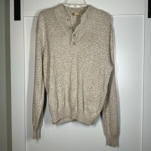 Vintage 80/90s Men's Henley Sweater Grandpa Dad Norm Grunge Nautical‎ Alt Indie